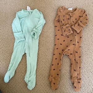 2 Kate Quinn newborn pajamas with fold over hand cuffs, super soft!